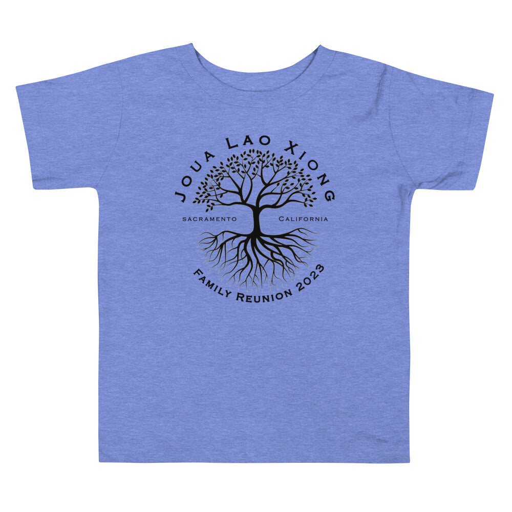 Joua Lao Xiong Family-Black Tree Design- Toddler Short Sleeve Tee