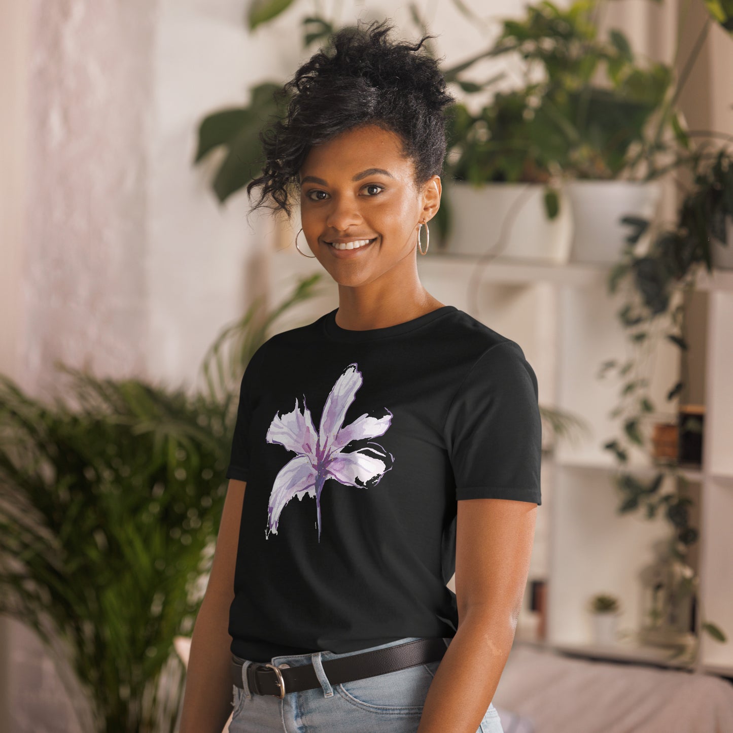 Custom Design Flower Shirt, Short-Sleeve Unisex T-Shirt