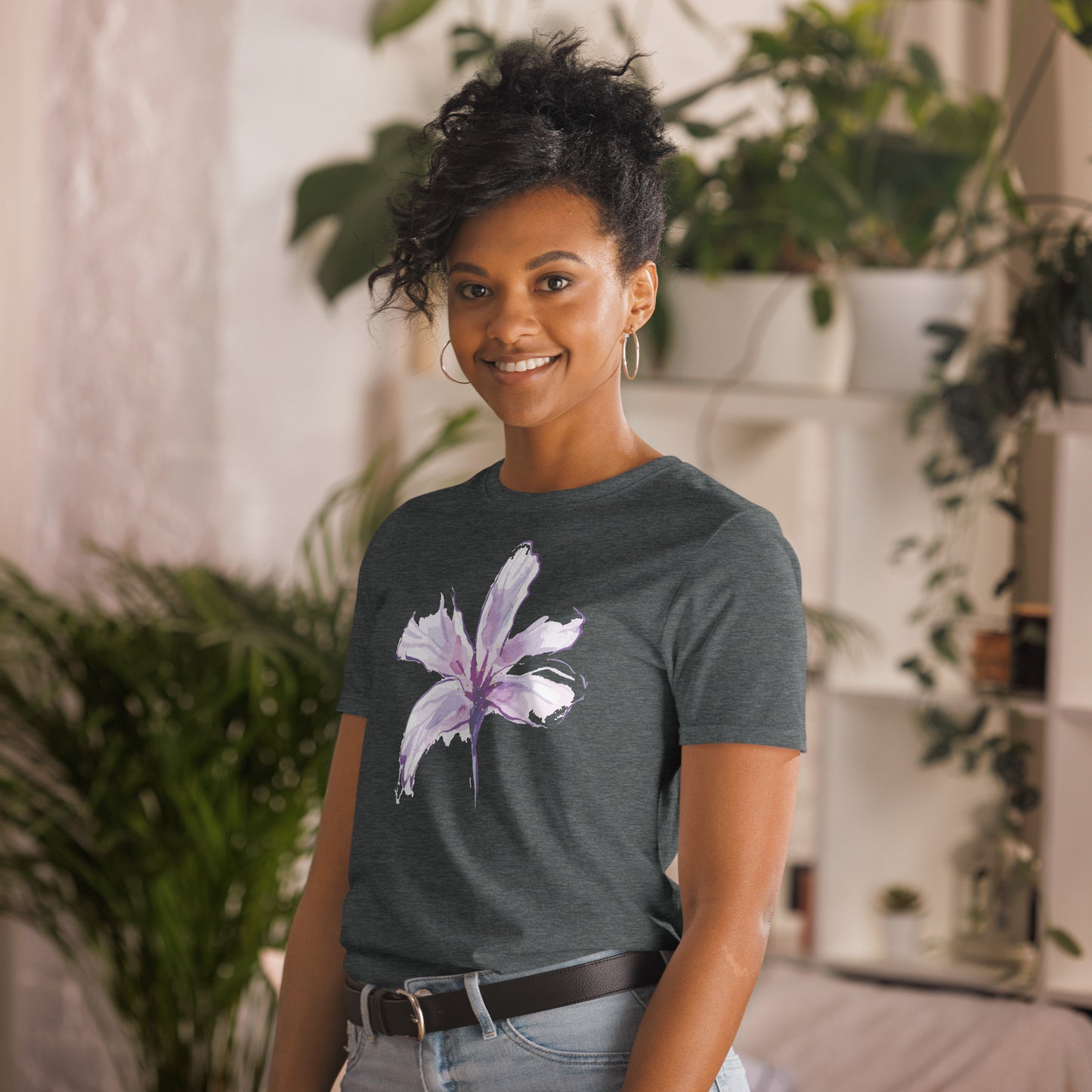 Custom Design Flower Shirt, Short-Sleeve Unisex T-Shirt