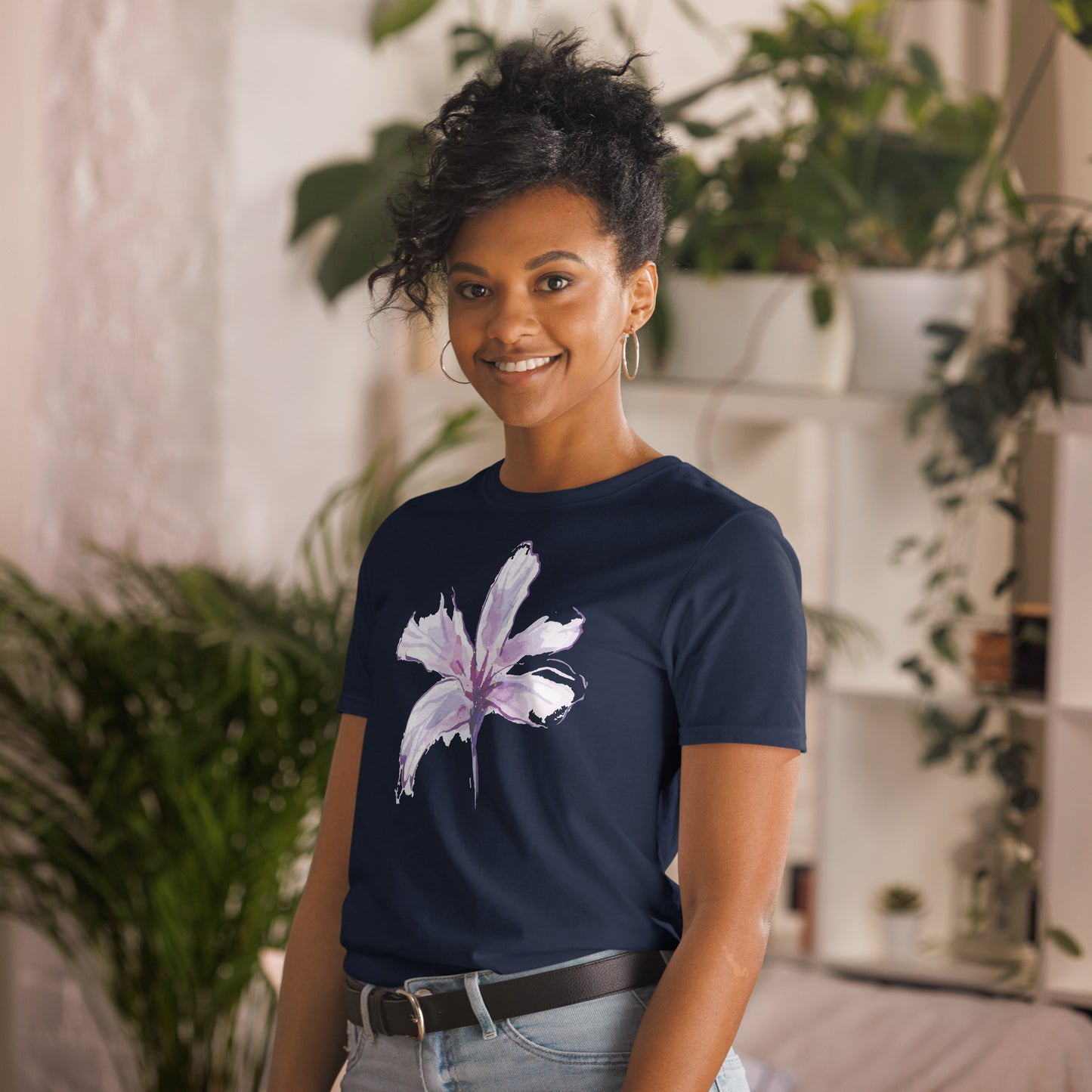 Custom Design Flower Shirt, Short-Sleeve Unisex T-Shirt