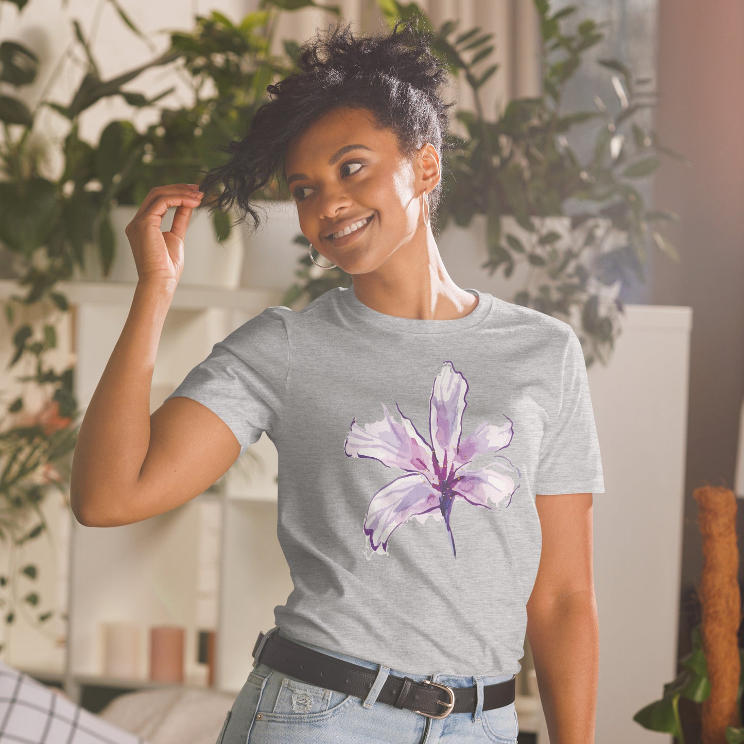 Custom Design Flower Shirt, Short-Sleeve Unisex T-Shirt