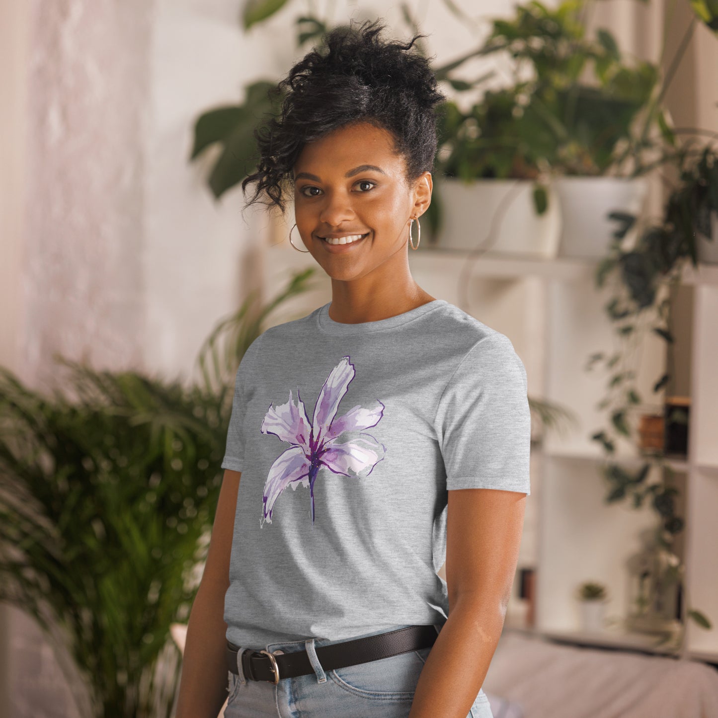 Custom Design Flower Shirt, Short-Sleeve Unisex T-Shirt