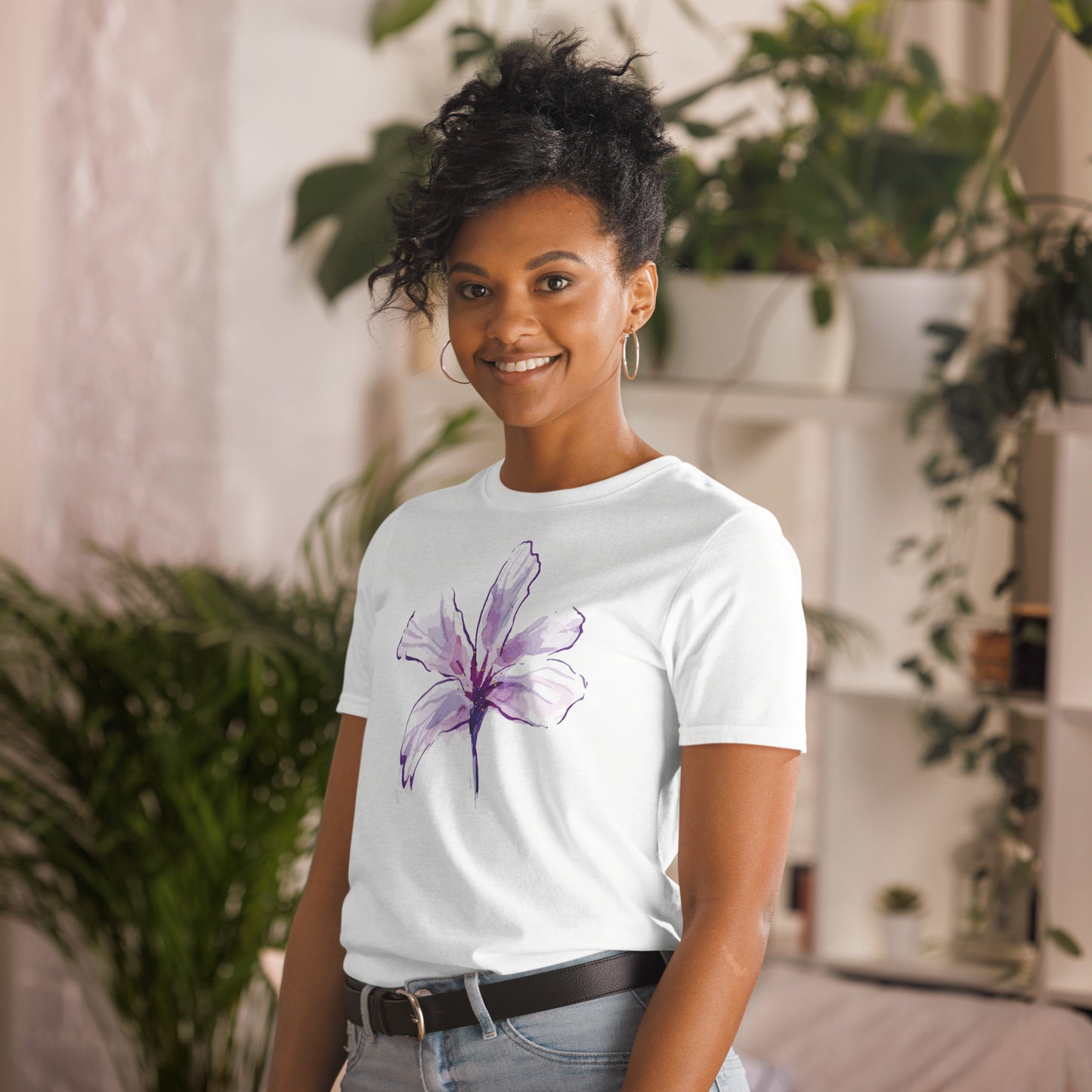 Custom Design Flower Shirt, Short-Sleeve Unisex T-Shirt