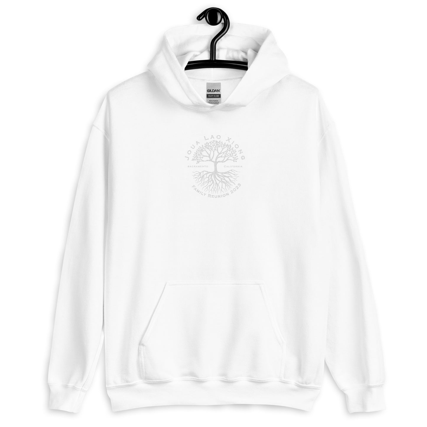 Embordery Center, Joua Lao White-Unisex Hoodie