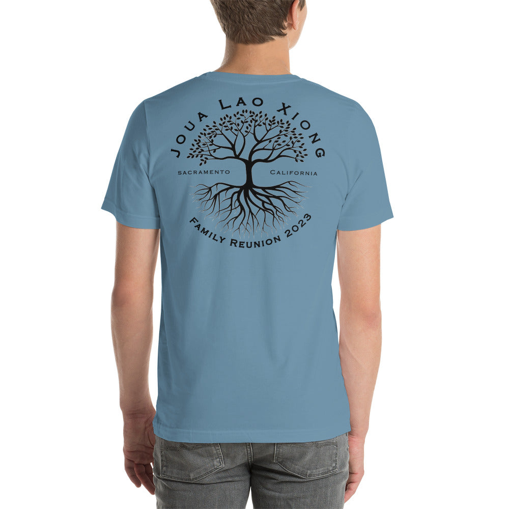 Joua Lao Xiong Family Reunion-Black Tree Design-Unisex t-shirt