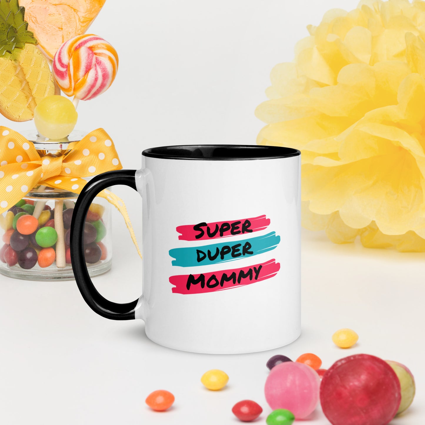 Super Duper Mom, Mug with Color Inside
