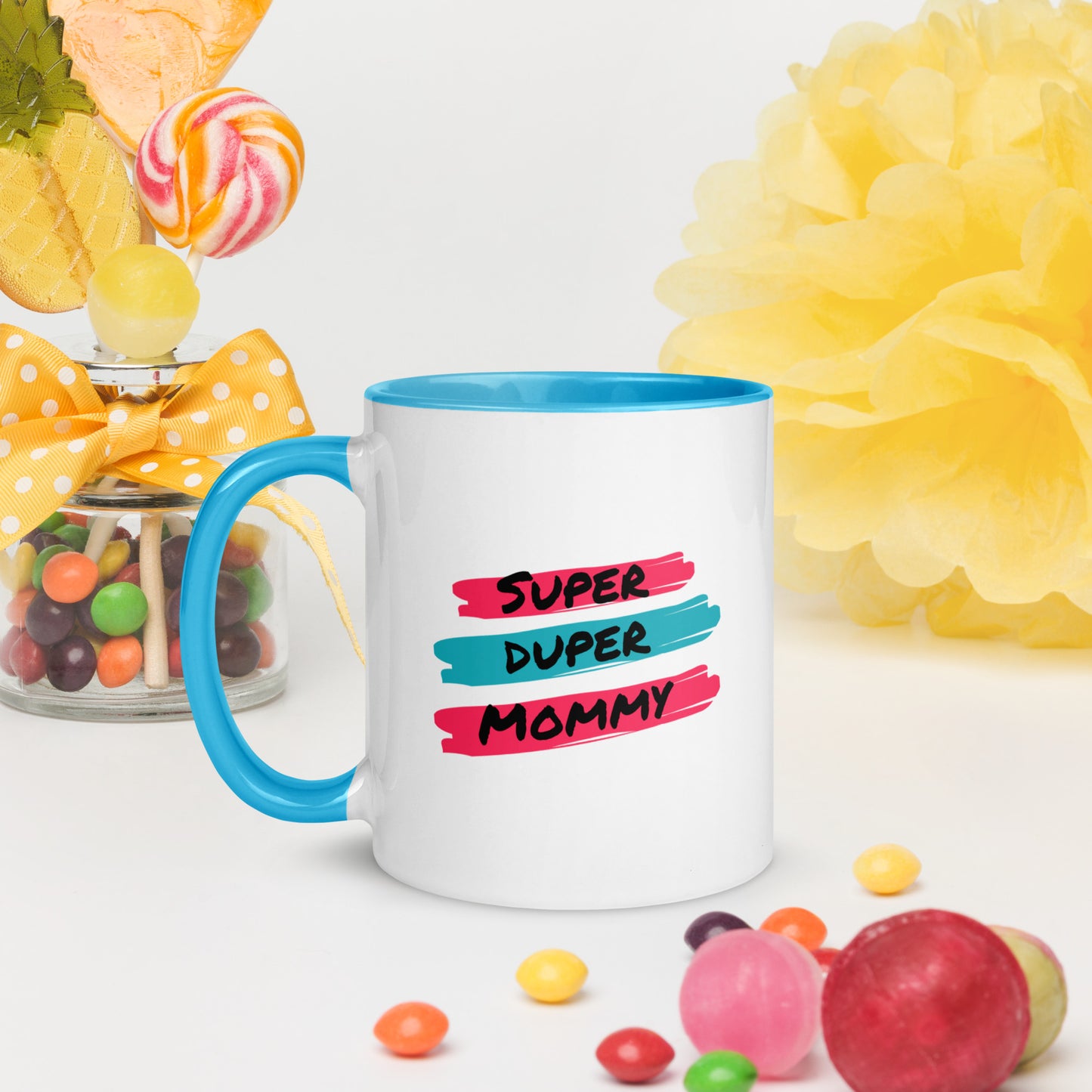 Super Duper Mom, Mug with Color Inside