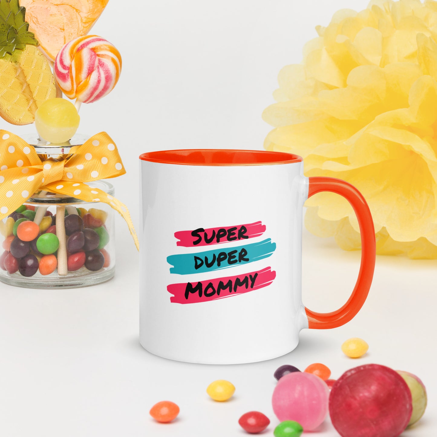 Super Duper Mom, Mug with Color Inside