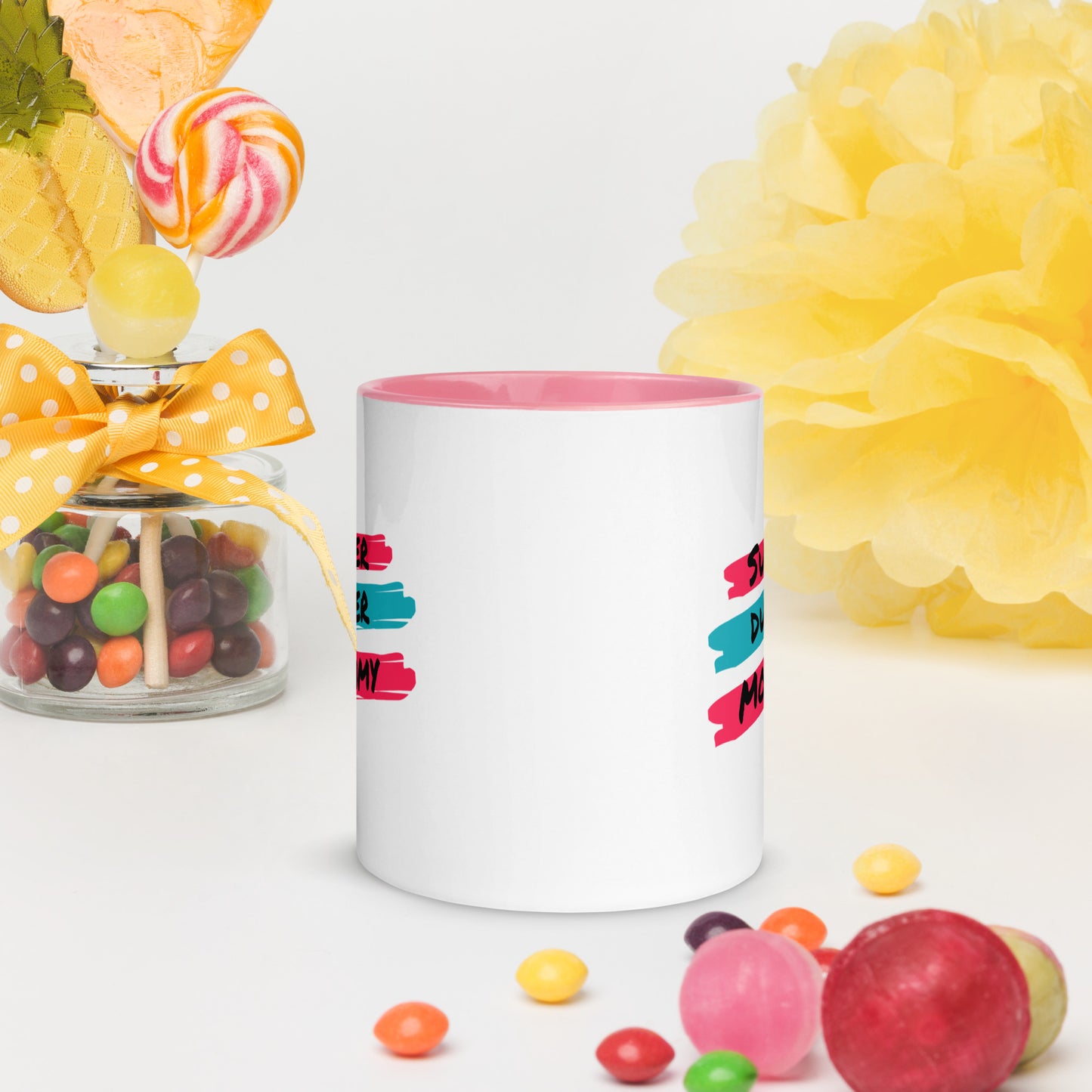 Super Duper Mom, Mug with Color Inside