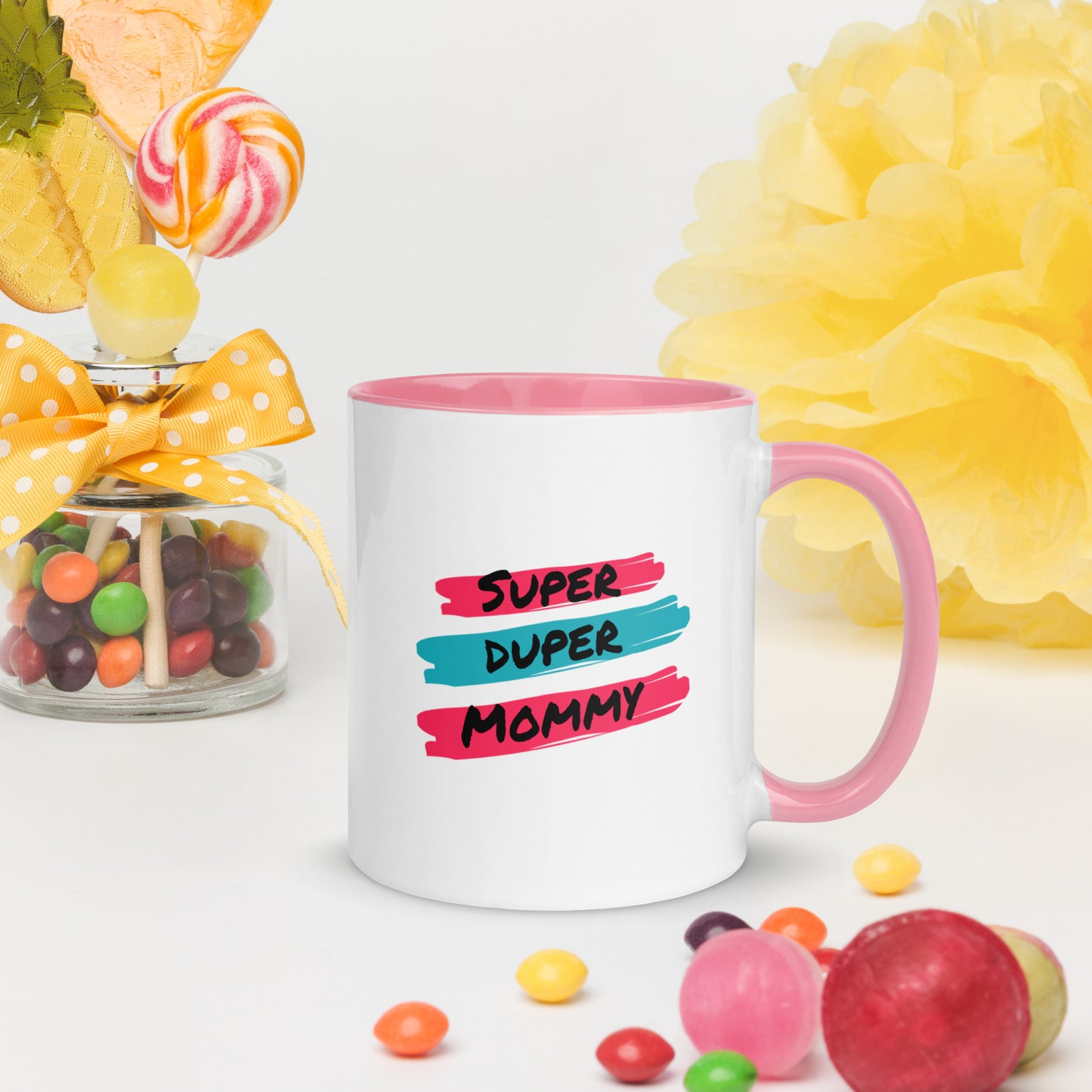 Super Duper Mom, Mug with Color Inside