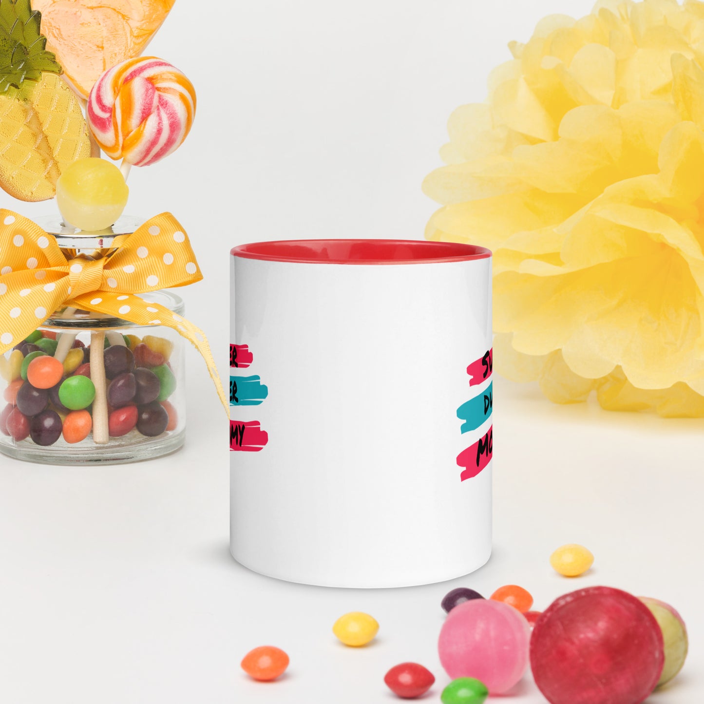 Super Duper Mom, Mug with Color Inside