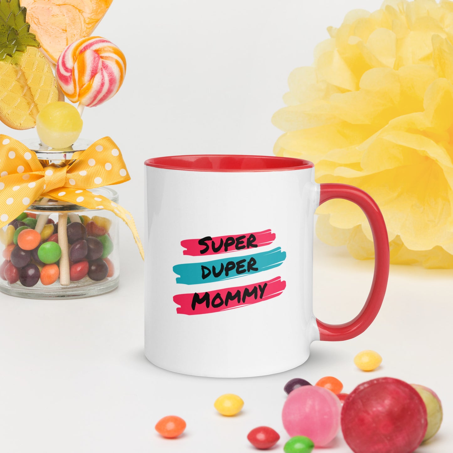 Super Duper Mom, Mug with Color Inside