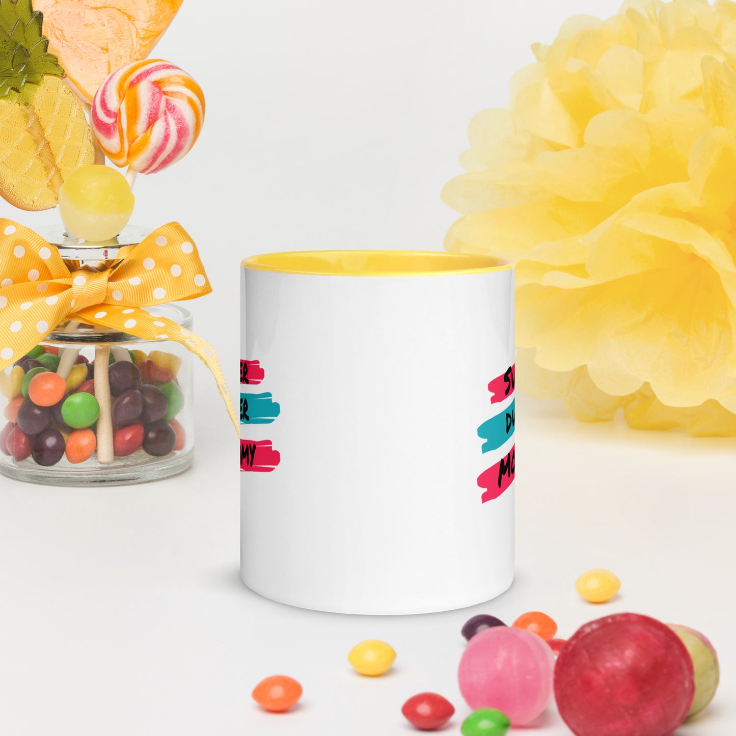 Super Duper Mom, Mug with Color Inside