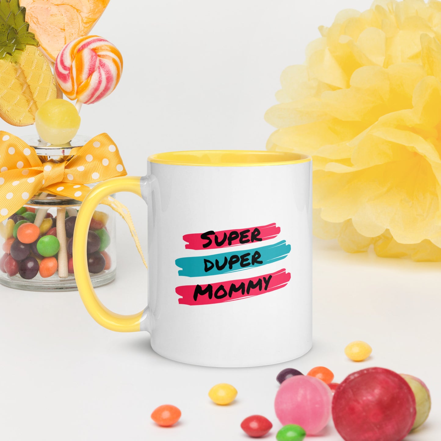 Super Duper Mom, Mug with Color Inside