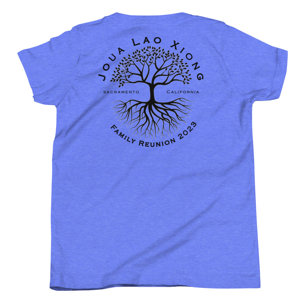 Joua Lao Xiong-Black Tree Design-Youth Short Sleeve T-Shirt