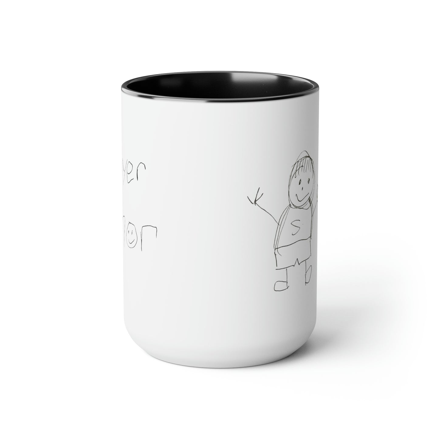 Special Design Connor and Sawyer Stick Figure Two-Tone Coffee Mugs, 15oz