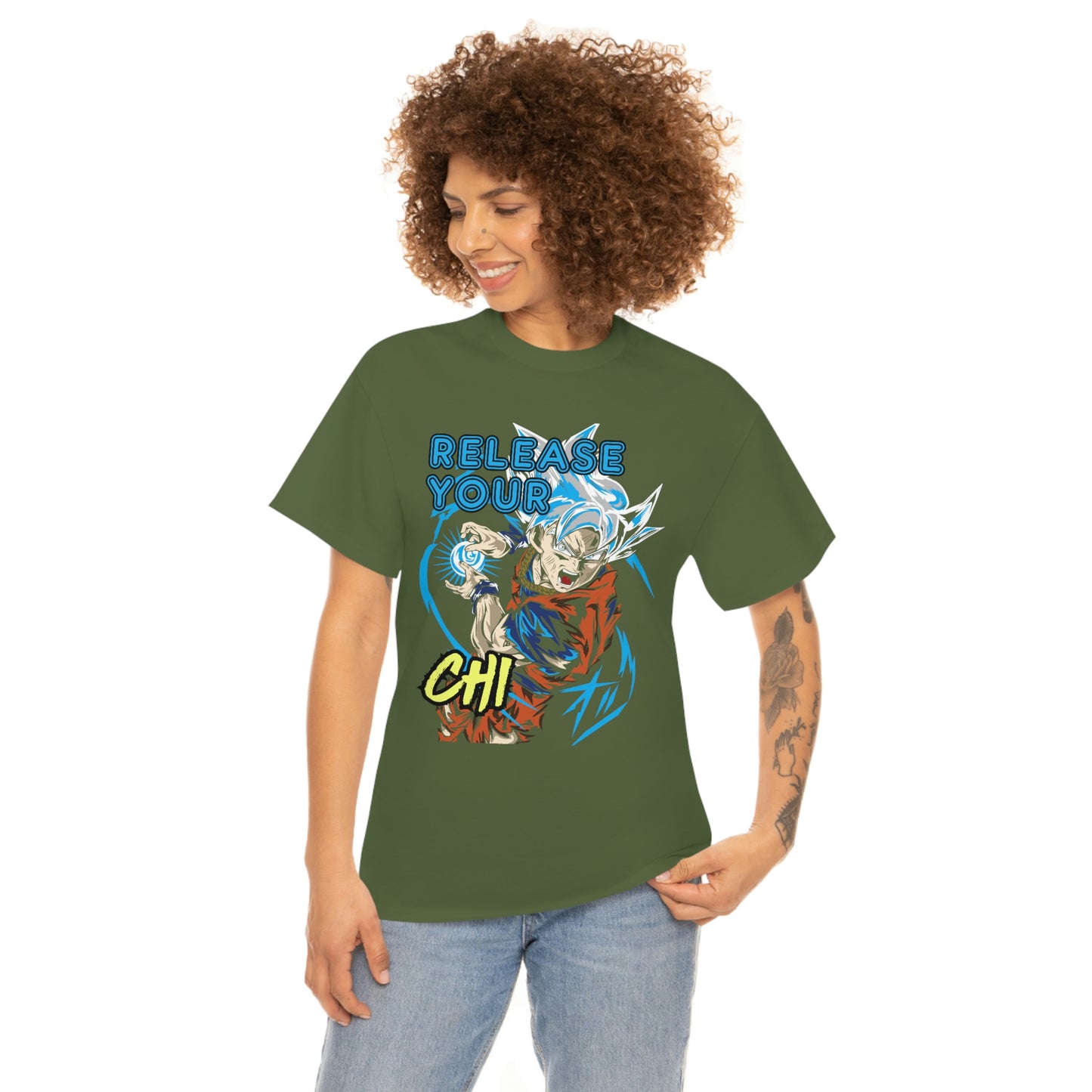 Release Your Chi, Goku Unisex Heavy Cotton Tee
