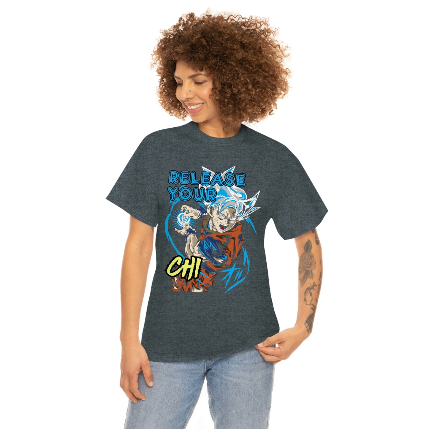 Release Your Chi, Goku Unisex Heavy Cotton Tee