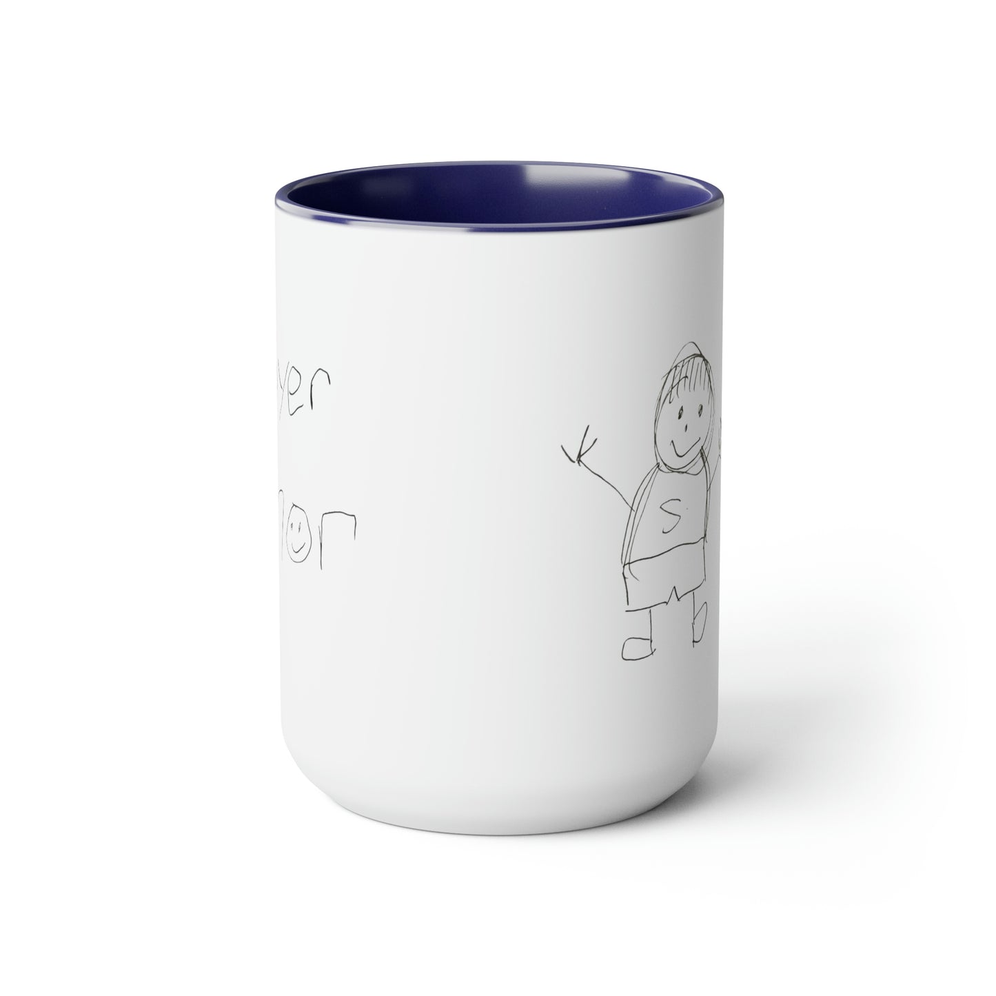 Special Design Connor and Sawyer Stick Figure Two-Tone Coffee Mugs, 15oz