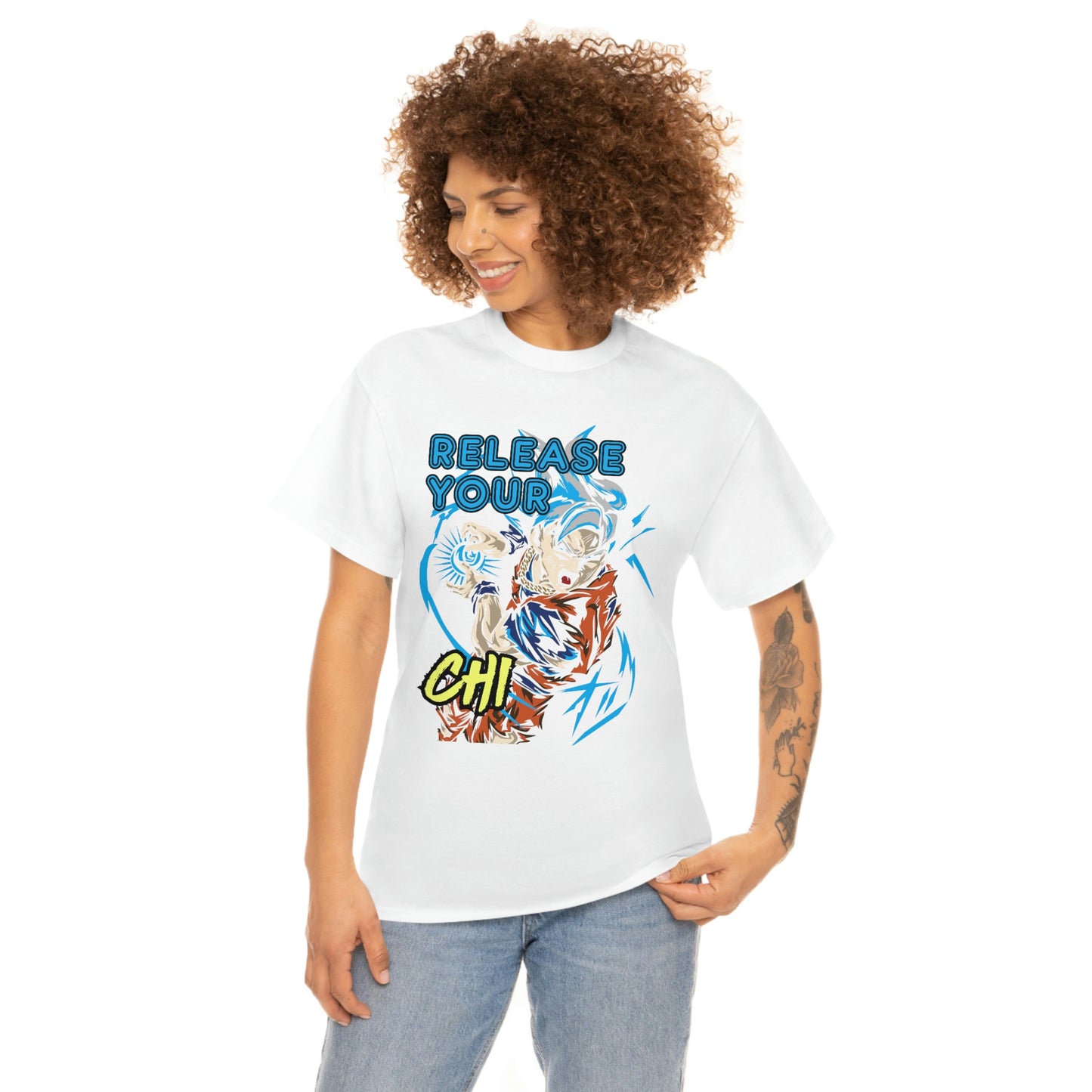 Release Your Chi, Goku Unisex Heavy Cotton Tee