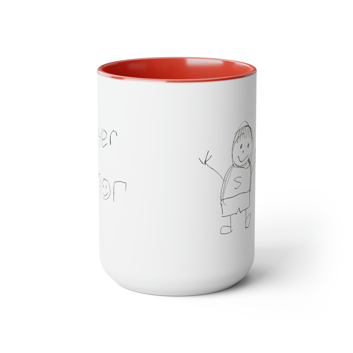 Special Design Connor and Sawyer Stick Figure Two-Tone Coffee Mugs, 15oz