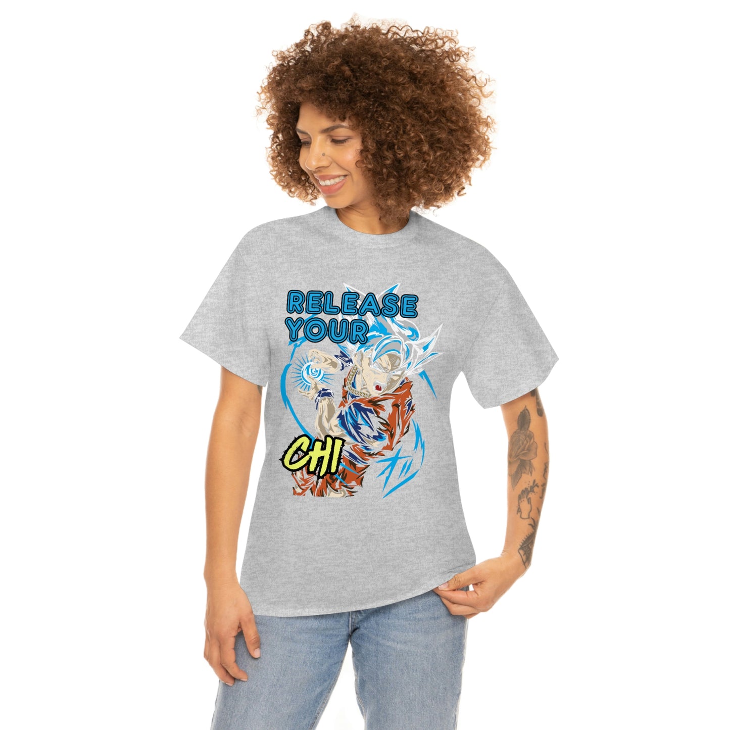 Release Your Chi, Goku Unisex Heavy Cotton Tee