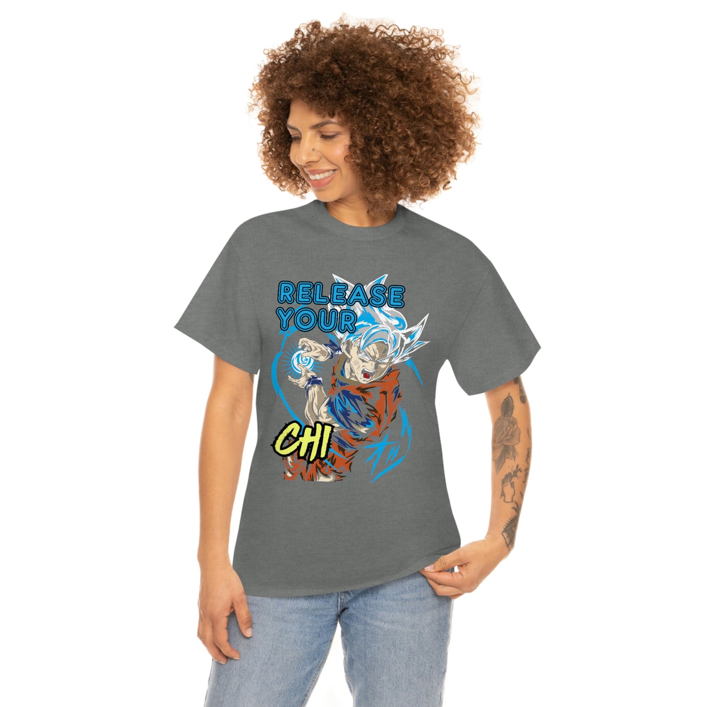 Release Your Chi, Goku Unisex Heavy Cotton Tee