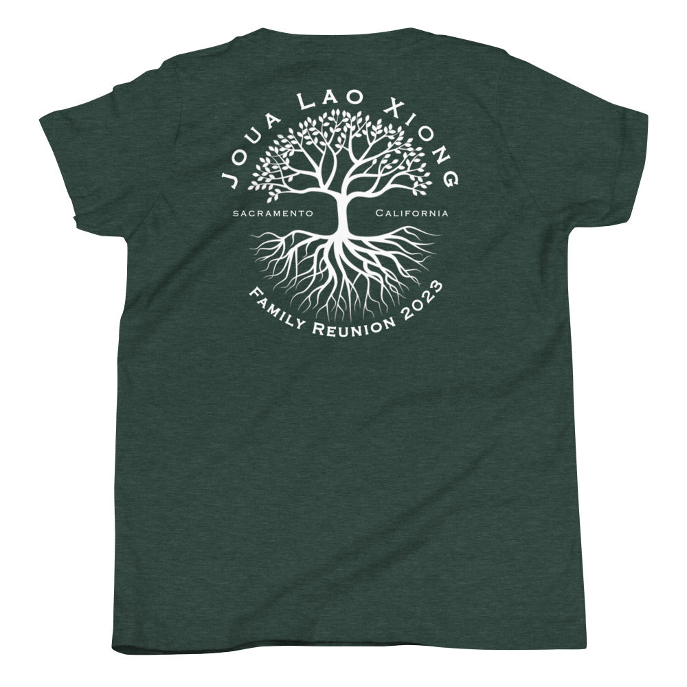 Joua Lao Xiong-White Tree Design-Youth Short Sleeve T-Shirt