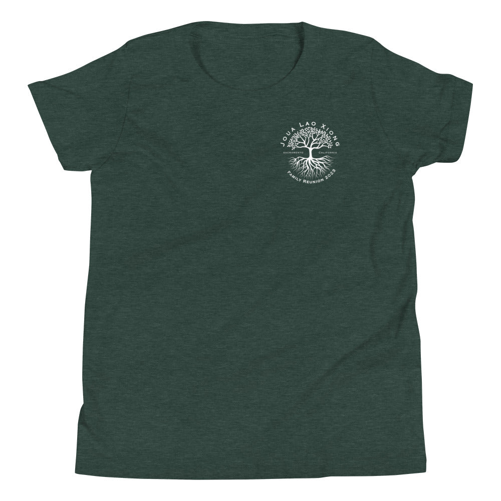 Joua Lao Xiong-White Tree Design-Youth Short Sleeve T-Shirt