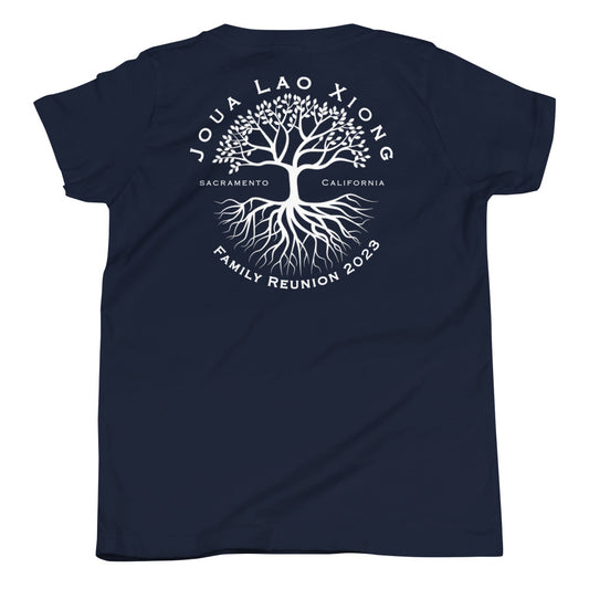 Joua Lao Xiong-White Tree Design-Youth Short Sleeve T-Shirt
