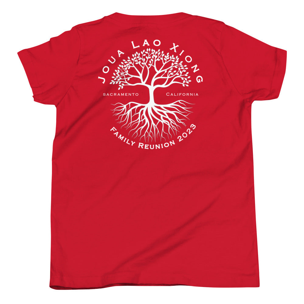 Joua Lao Xiong-White Tree Design-Youth Short Sleeve T-Shirt